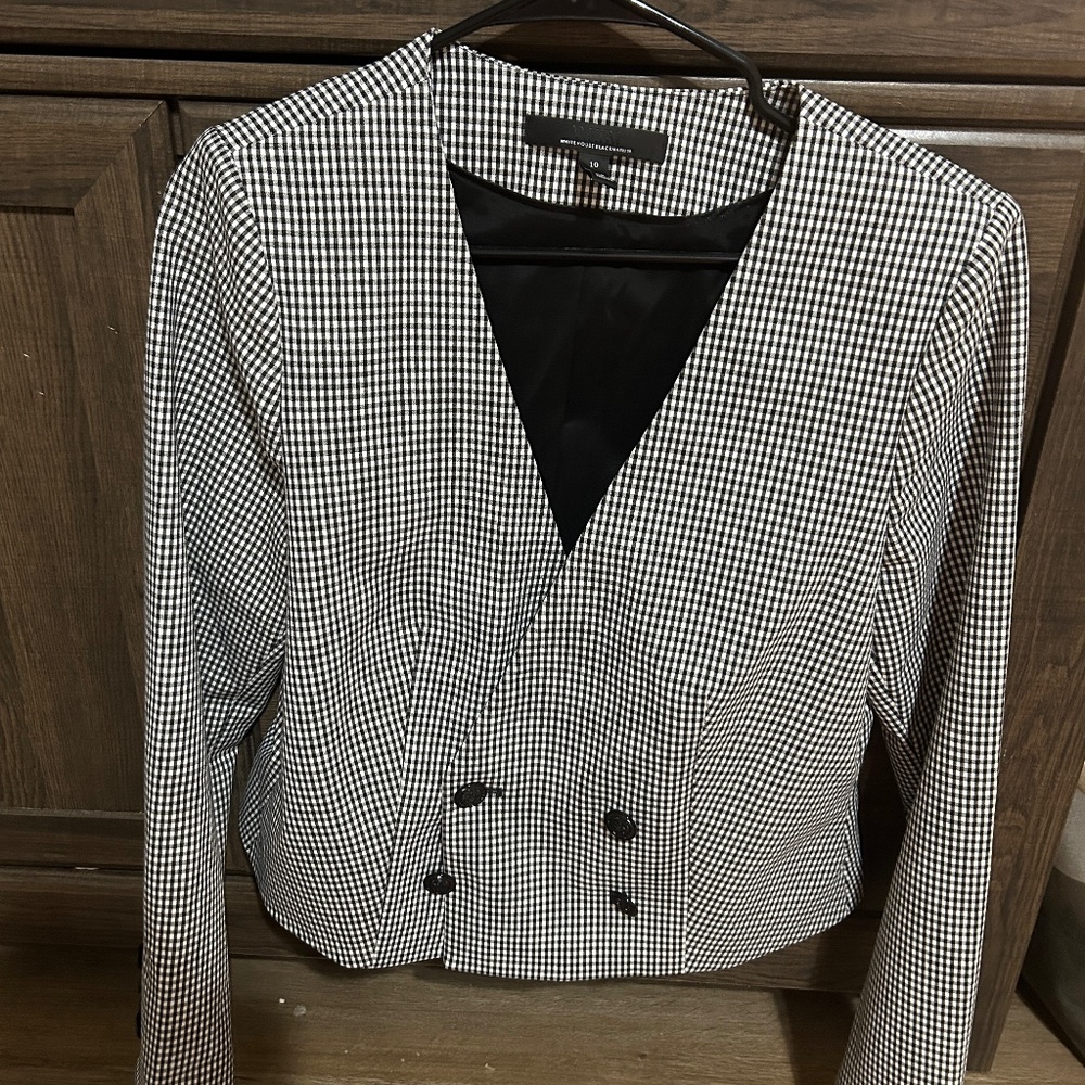 White House Black Market Checkered Blazer